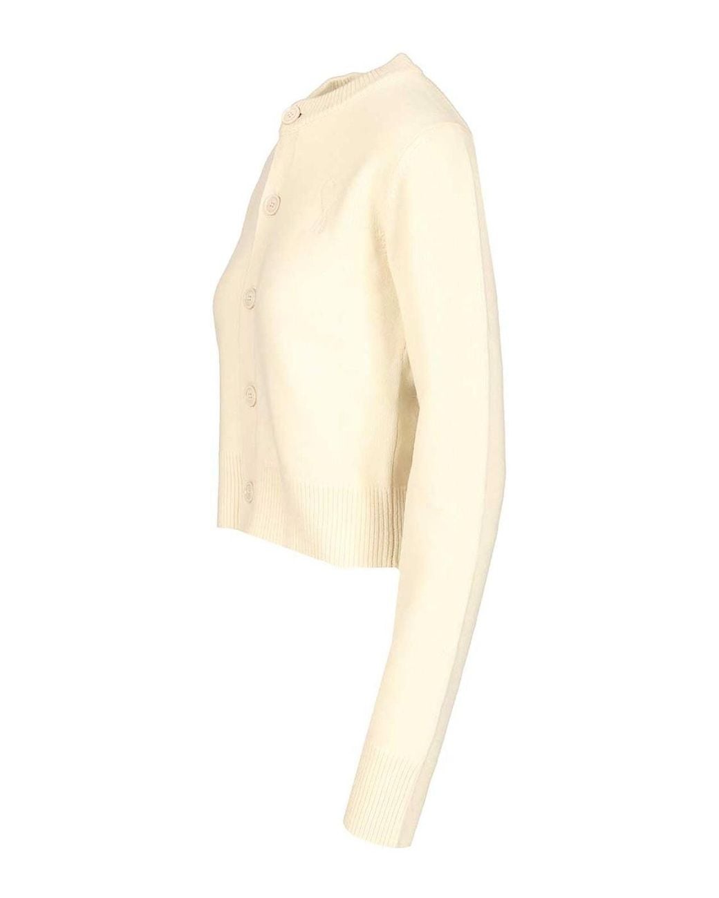 AMI Natural Ami Crew Neck Cardigan
