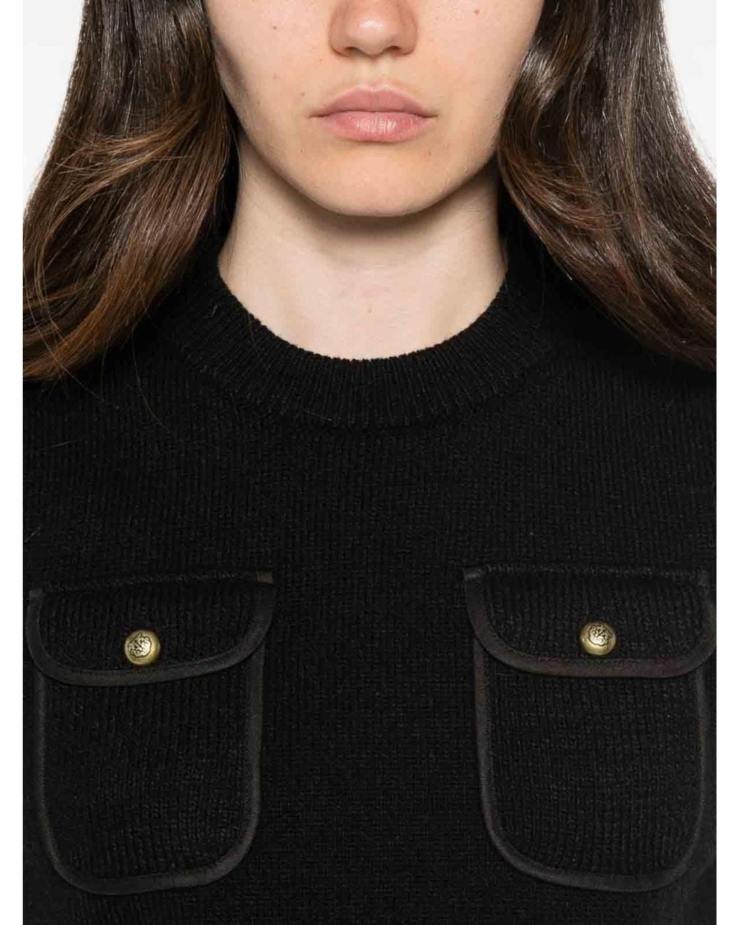 Pinko Black Belato Vest With Pockets