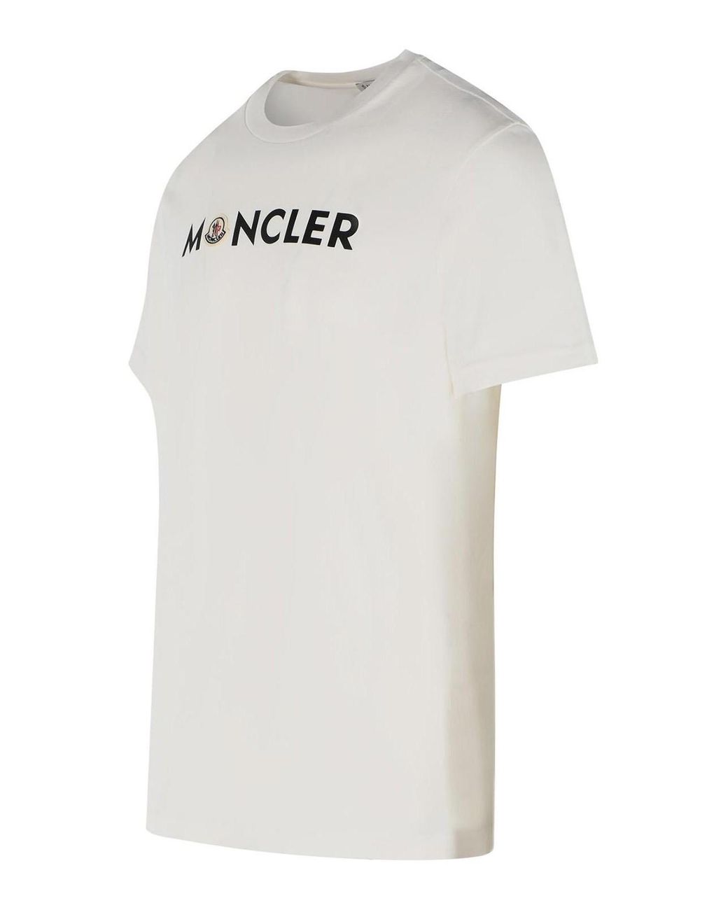 Moncler White Cotton T-Shirt for men