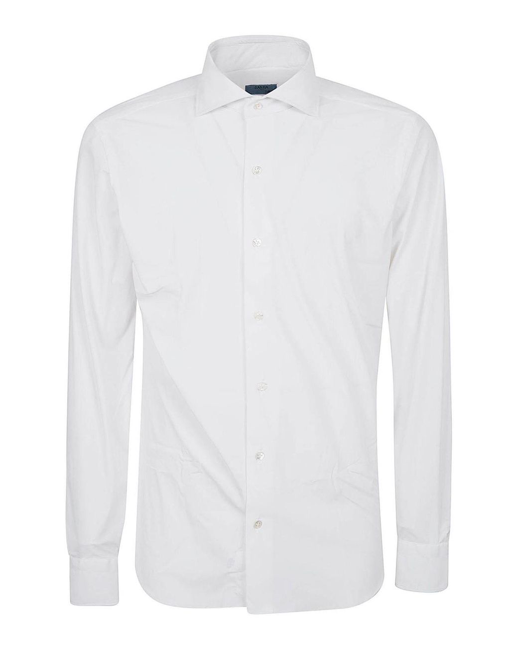 Barba Napoli White Neck Shirt for men