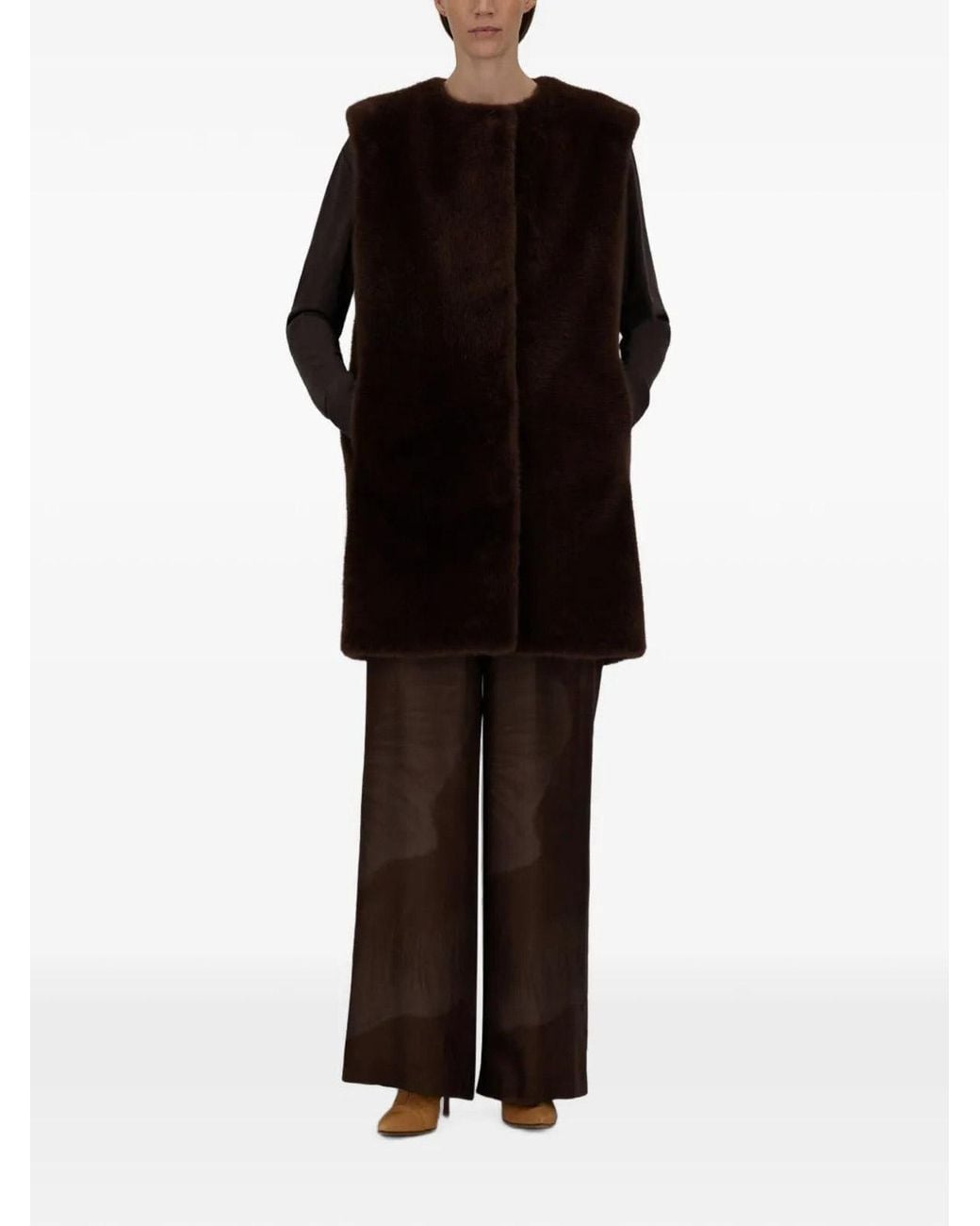 Herno Brown Dark Sleeveless Coat