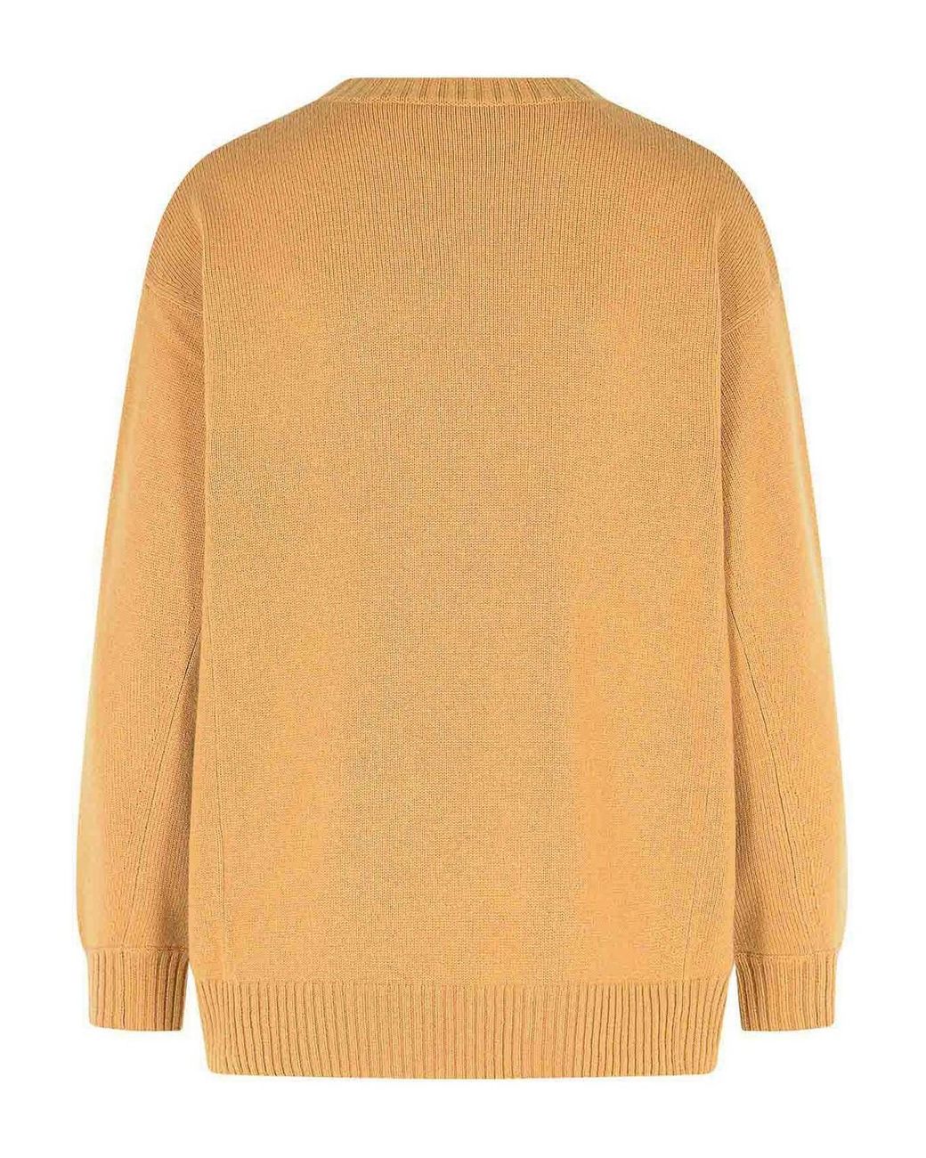 Max Mara Orange Camel Wool And Cashmere Sweater