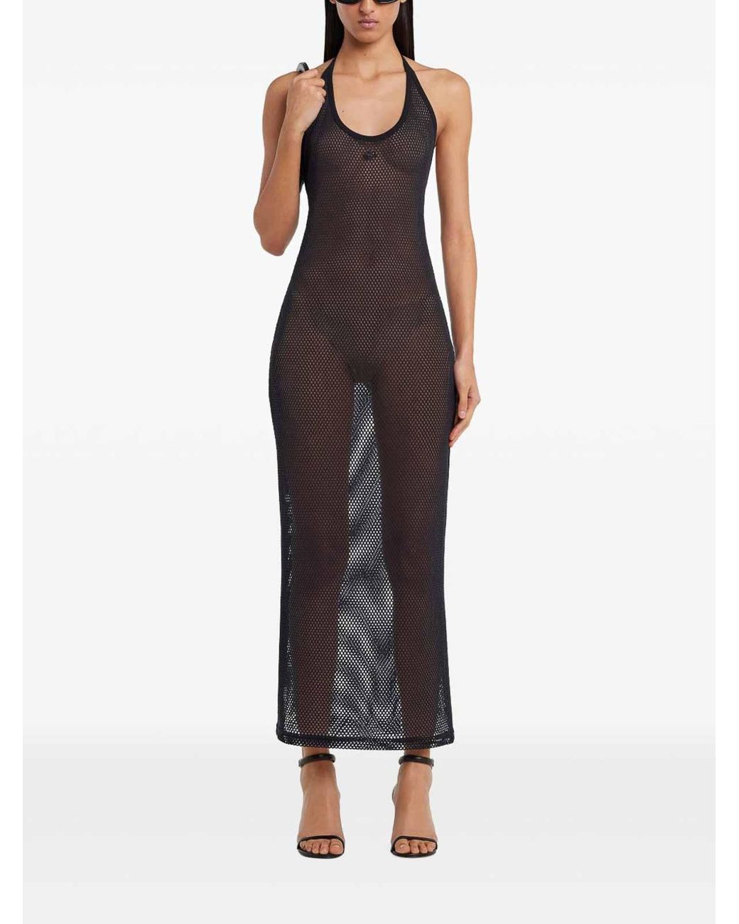 Courreges Black Cotton Long Tank Dress