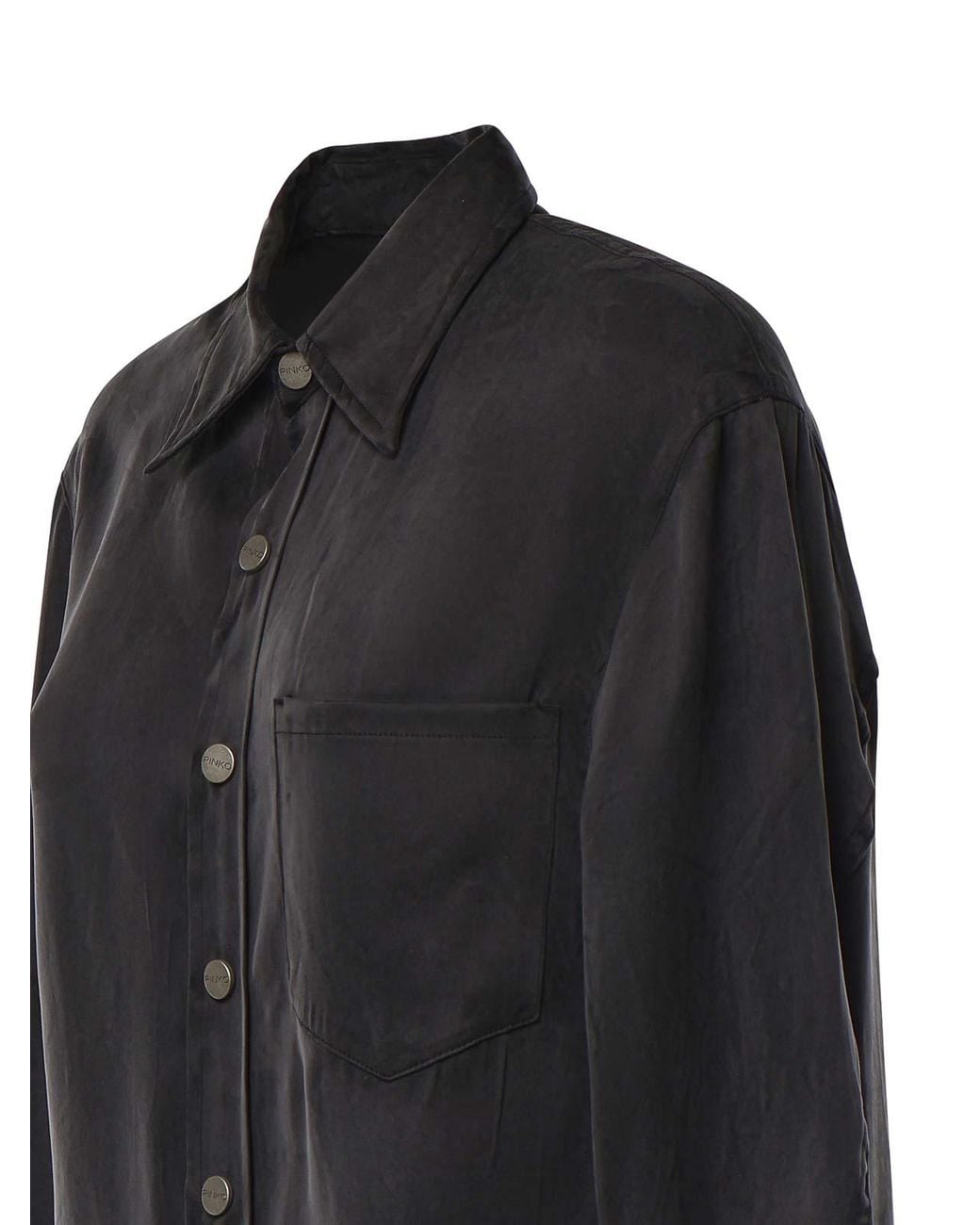 Pinko Black Cupro And Viscose Twill Shirt