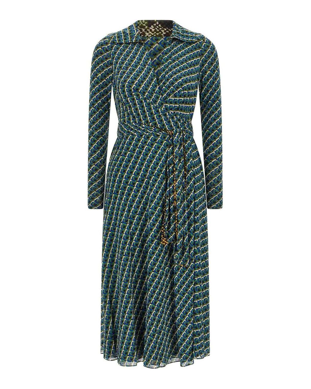 Diane von Furstenberg Green Phoenix Reversible Dress
