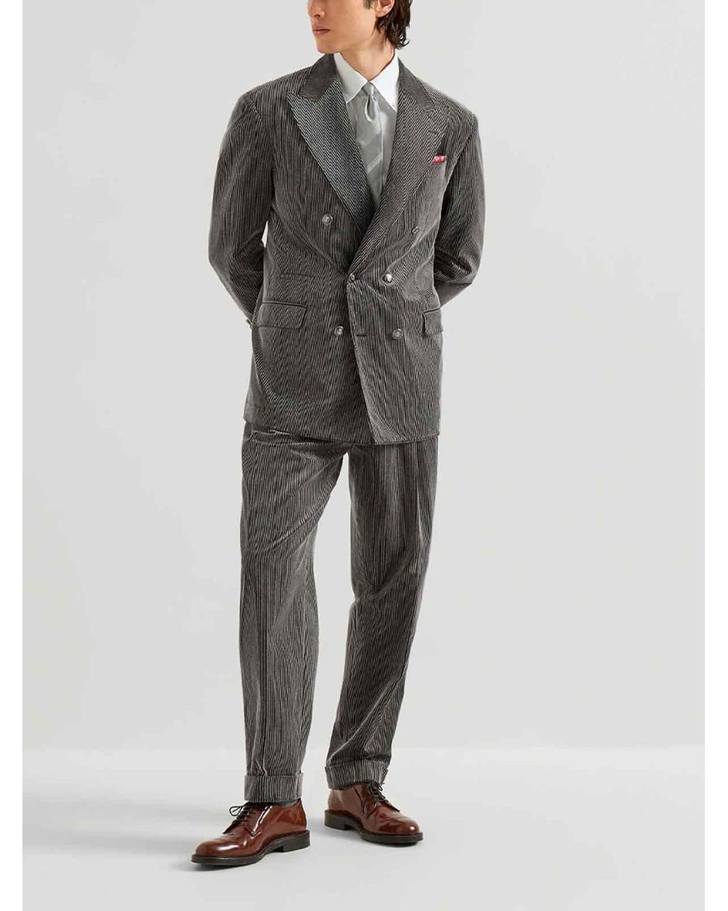Blazer Brunello Cucinelli pour homme en coloris Gray