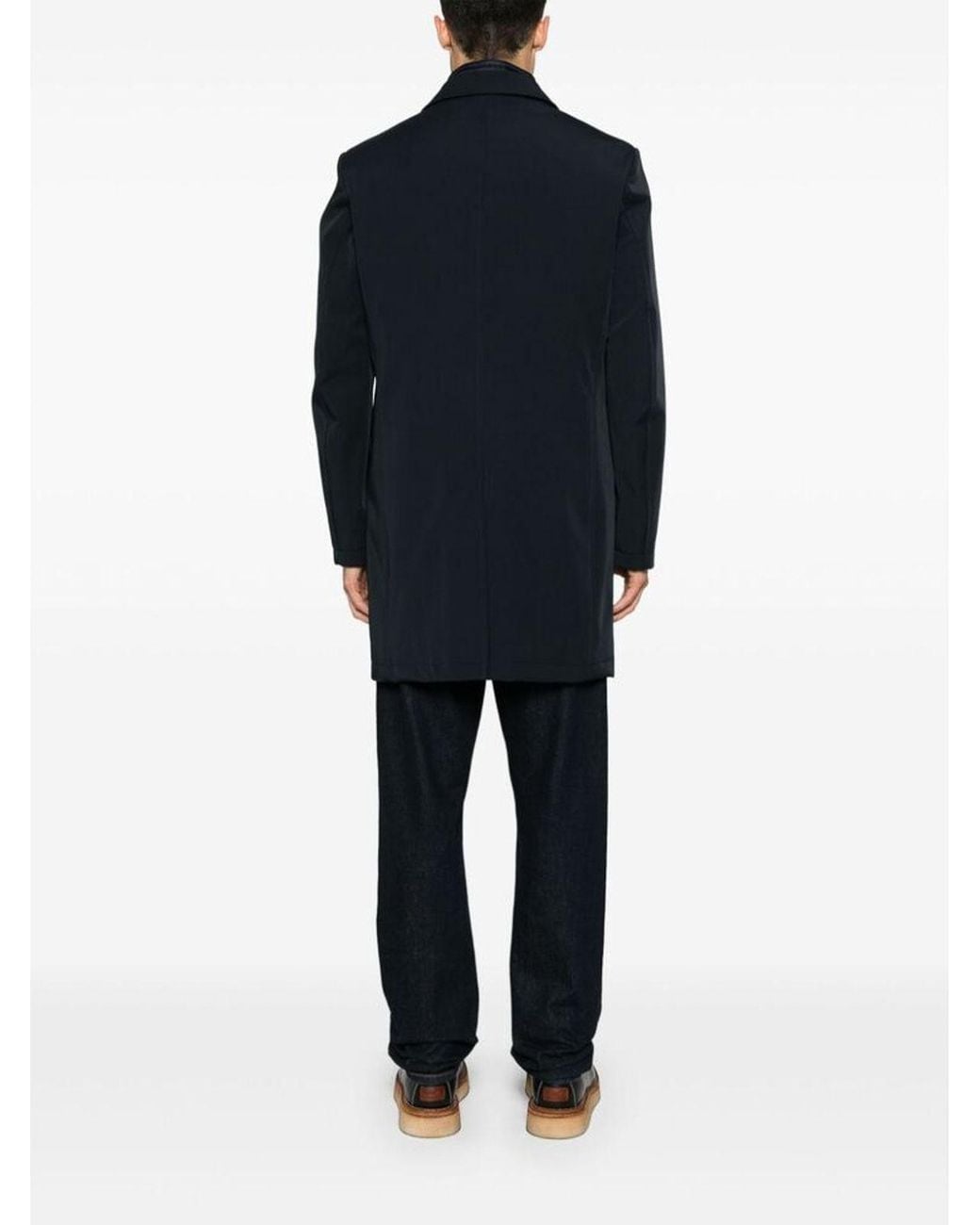 Fay Blue Layered Notched Lapel Jacket for men