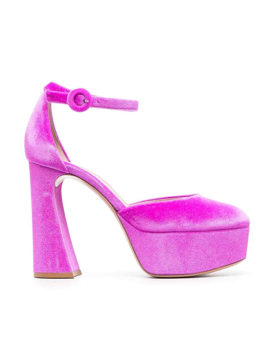 Gianvito Rossi Pink Chenille Pumps