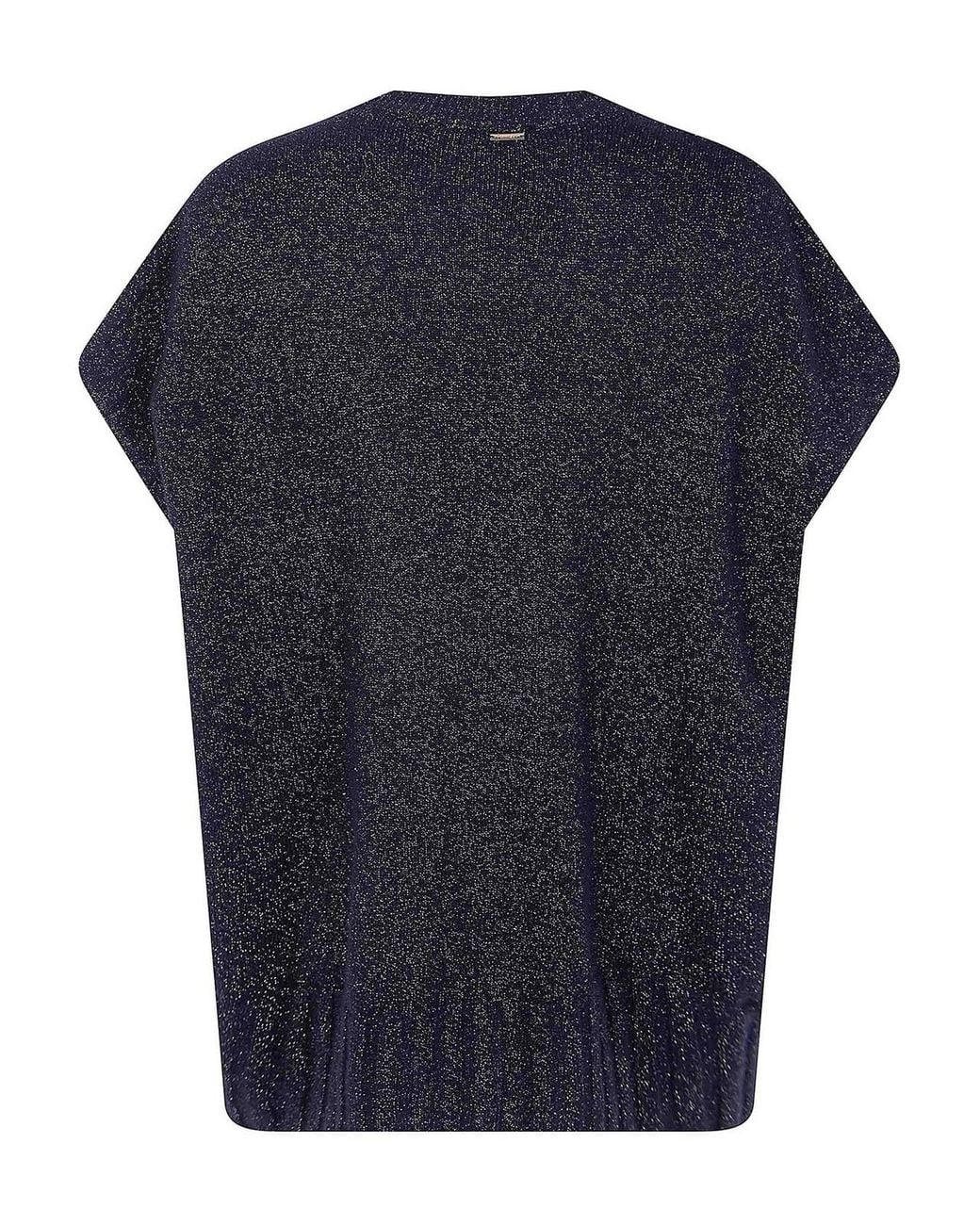 Twinset Blue Sleeveless Round Neck Sweater
