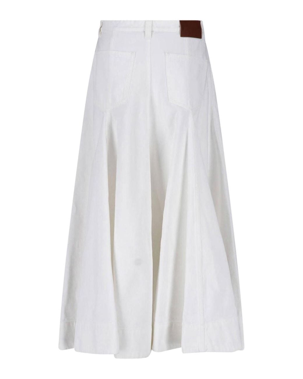 Marni White Cotton Midi Skirt