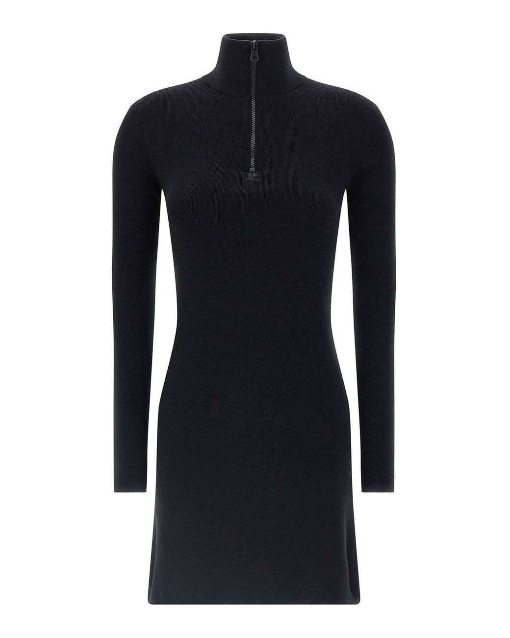 Courreges Blue Wool Knit Dress