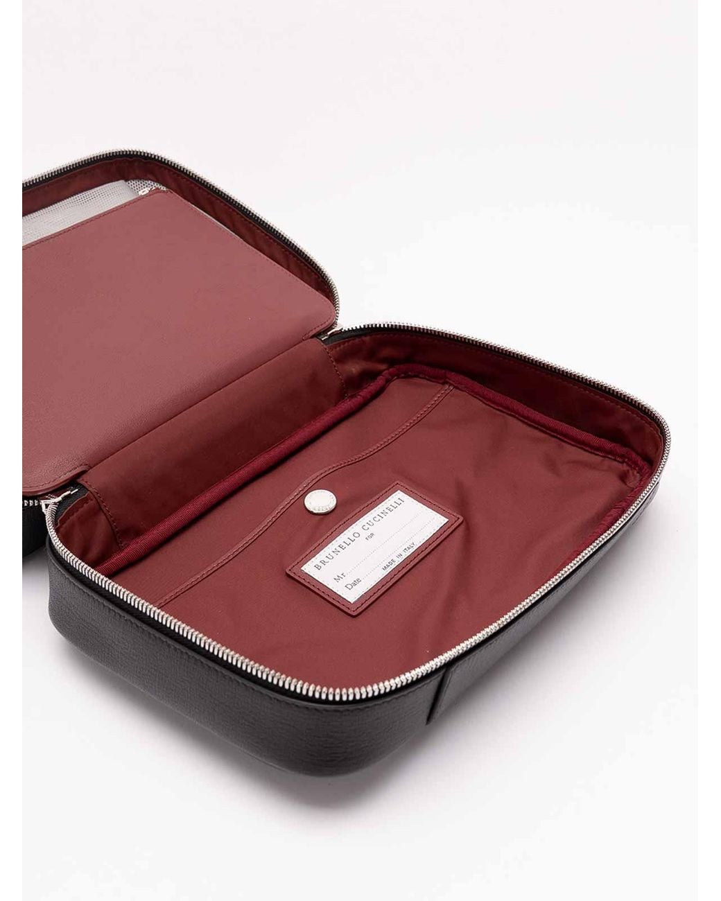 Brunello Cucinelli Black Leather Beauty Case for men