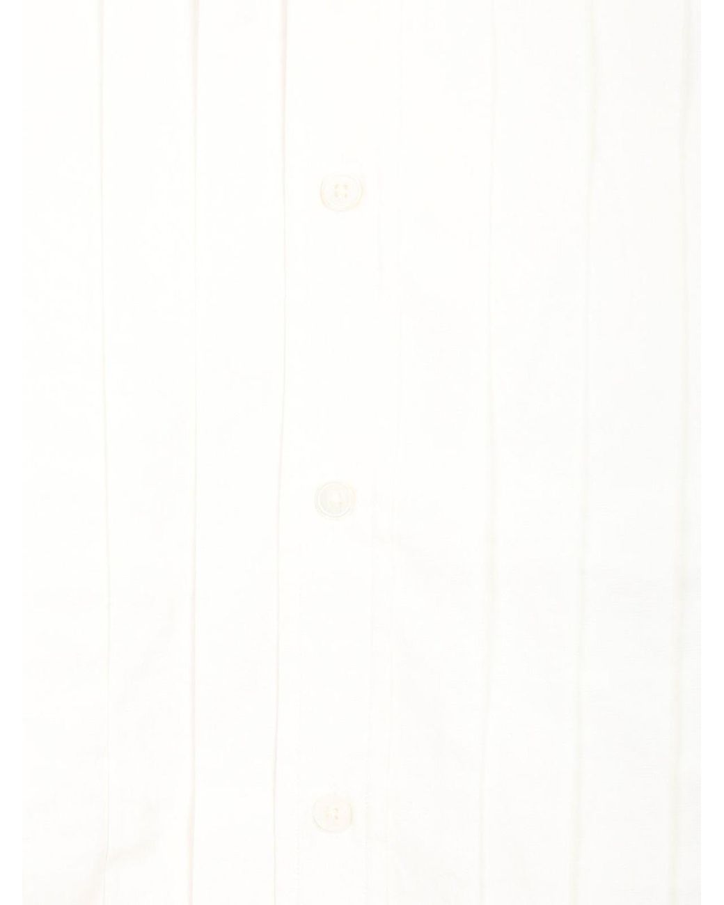 Paul Smith White Shirt With Pleats On The Front for men