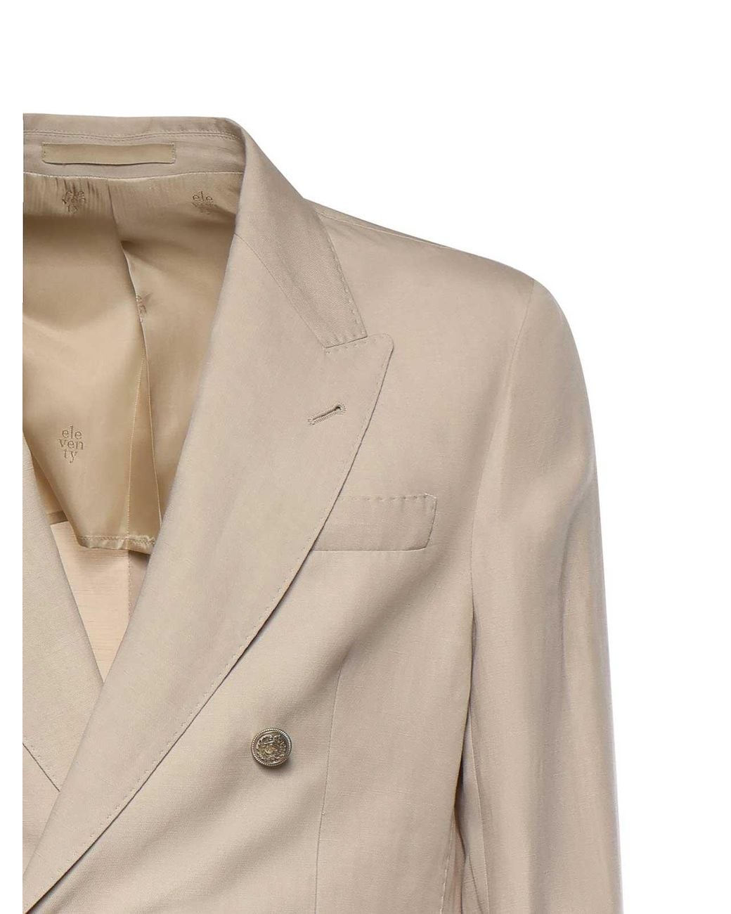 Eleventy Natural Lyocell And Linen Blend Blazer for men