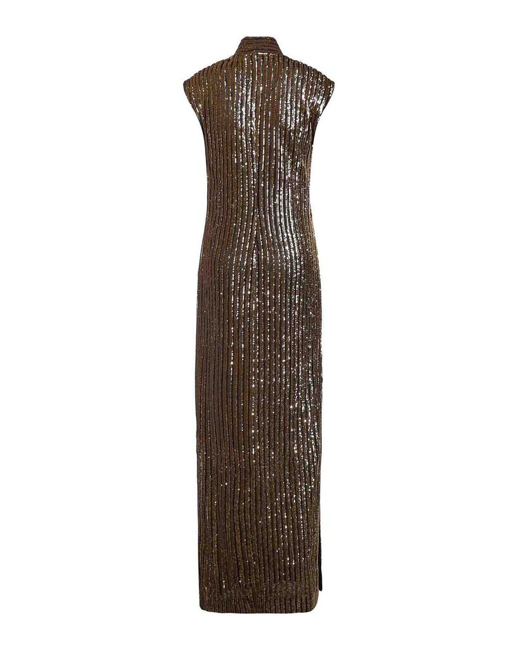 Genny Brown Long Sequin Dress
