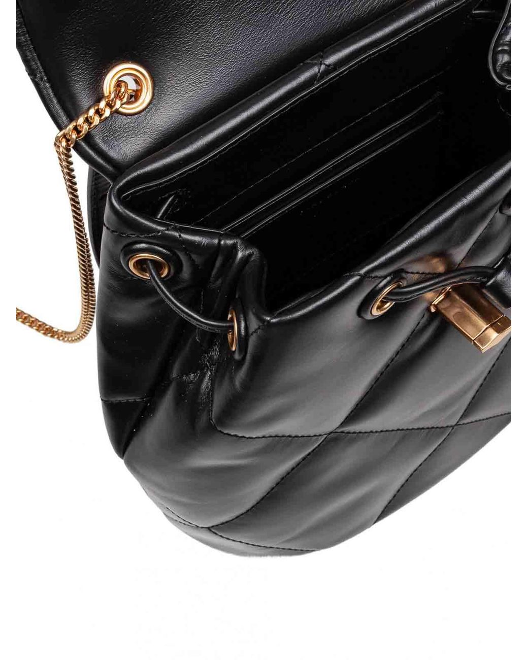 Tory Burch Black Mini Kira Diamond Backpack