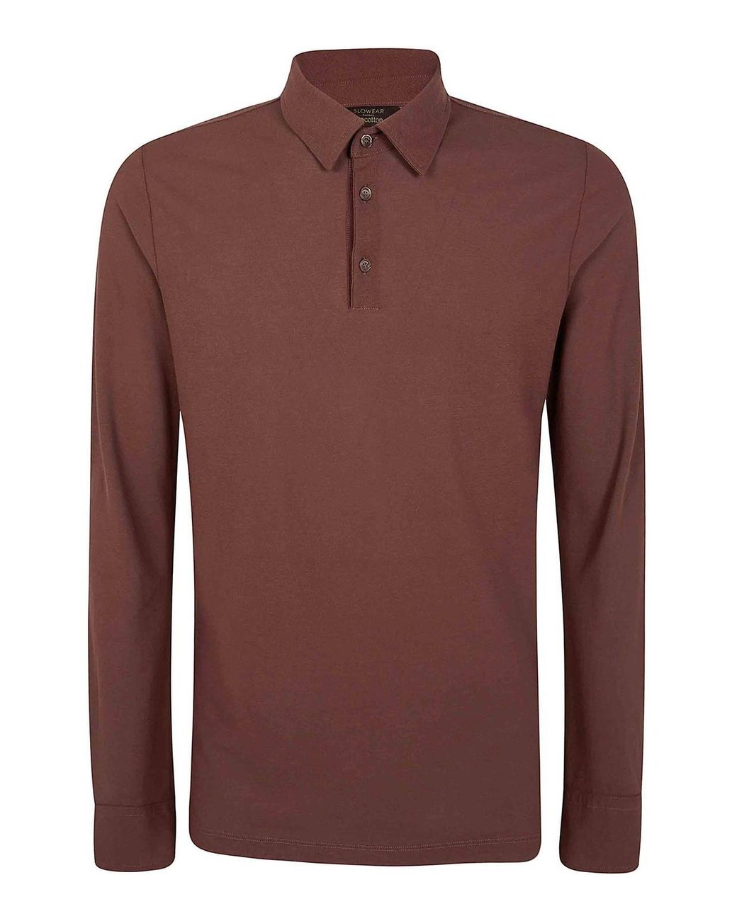 Zanone Brown Long Sleeves Polo Shirt for men