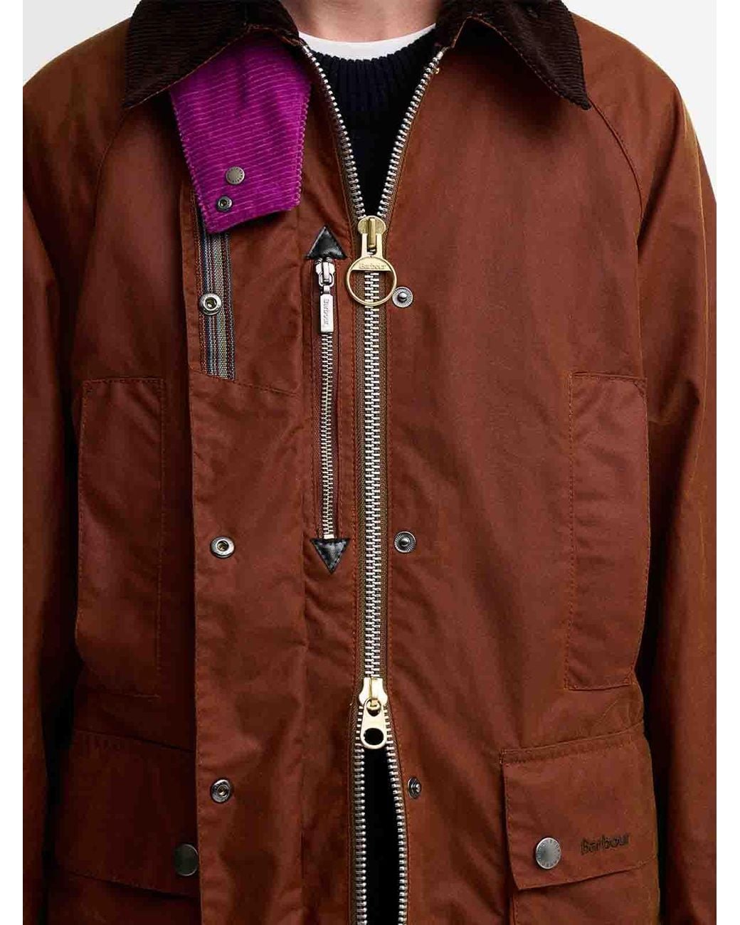 Barbour Red Paul Smith X Beaufort Waxed Jacket