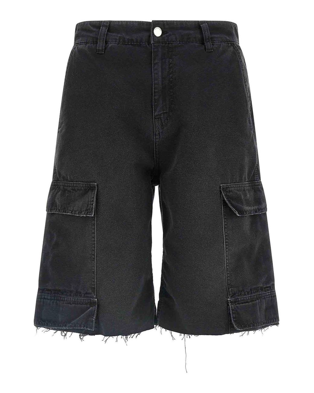 44 Label Group Black Cargo Short Bermuda Shorts for men