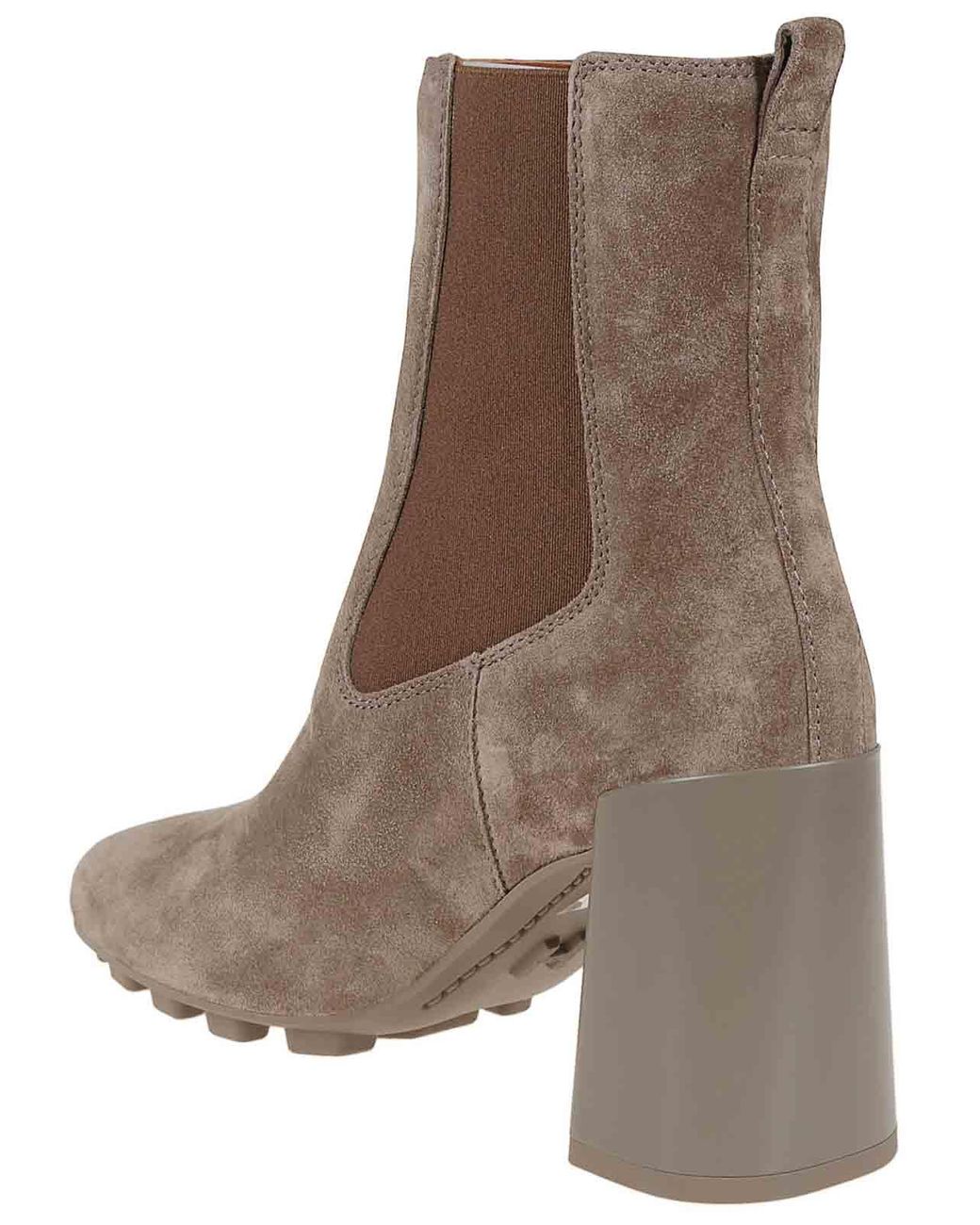 Hogan Brown Tapered Suede Ankle Boots
