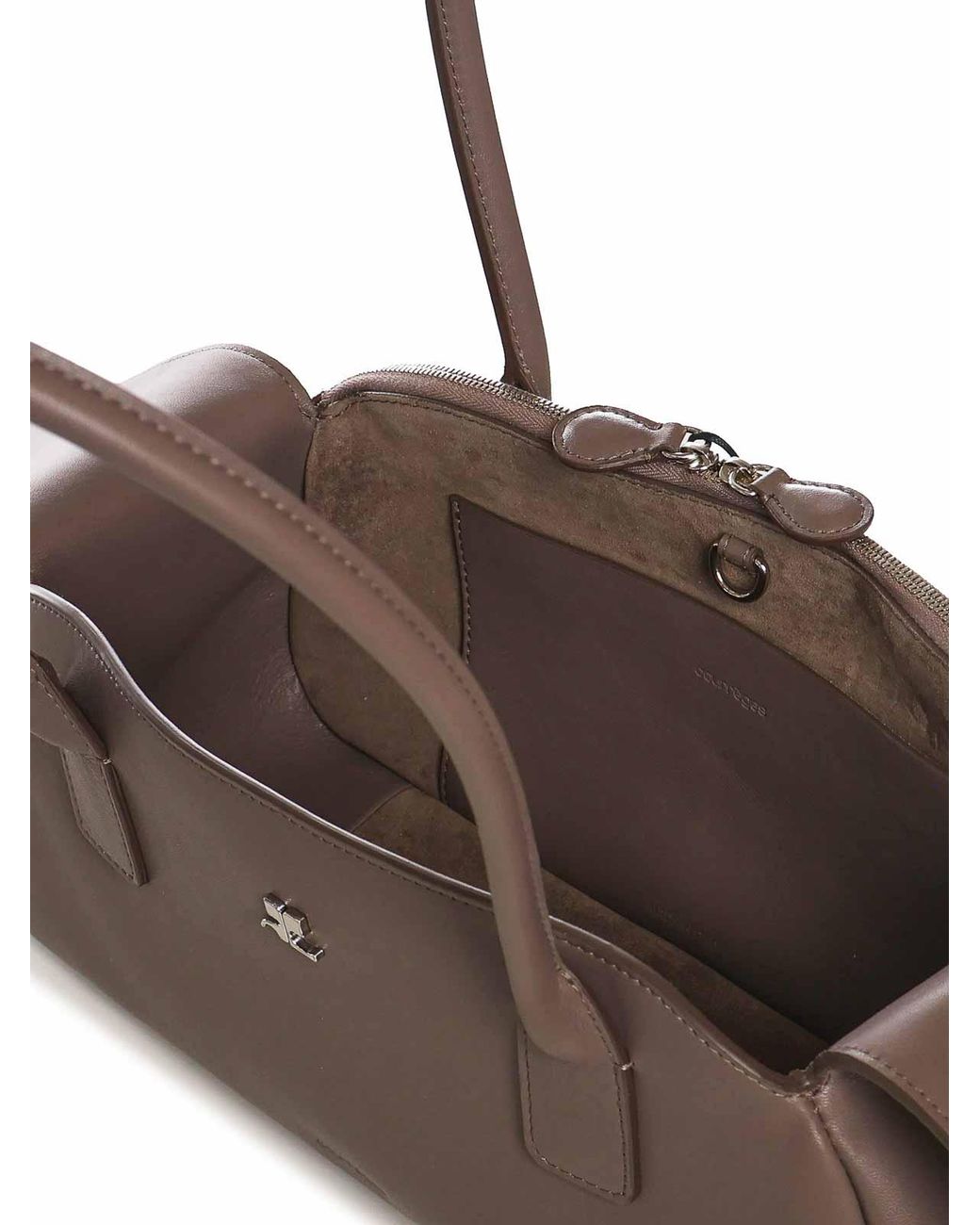 Courreges Natural Leather Strip Bag