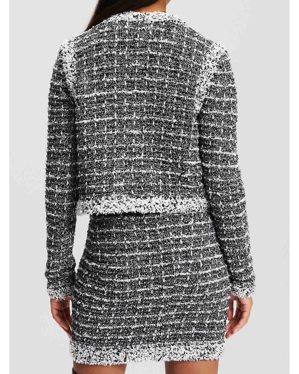 Karl Lagerfeld Black Boucle Cardigan