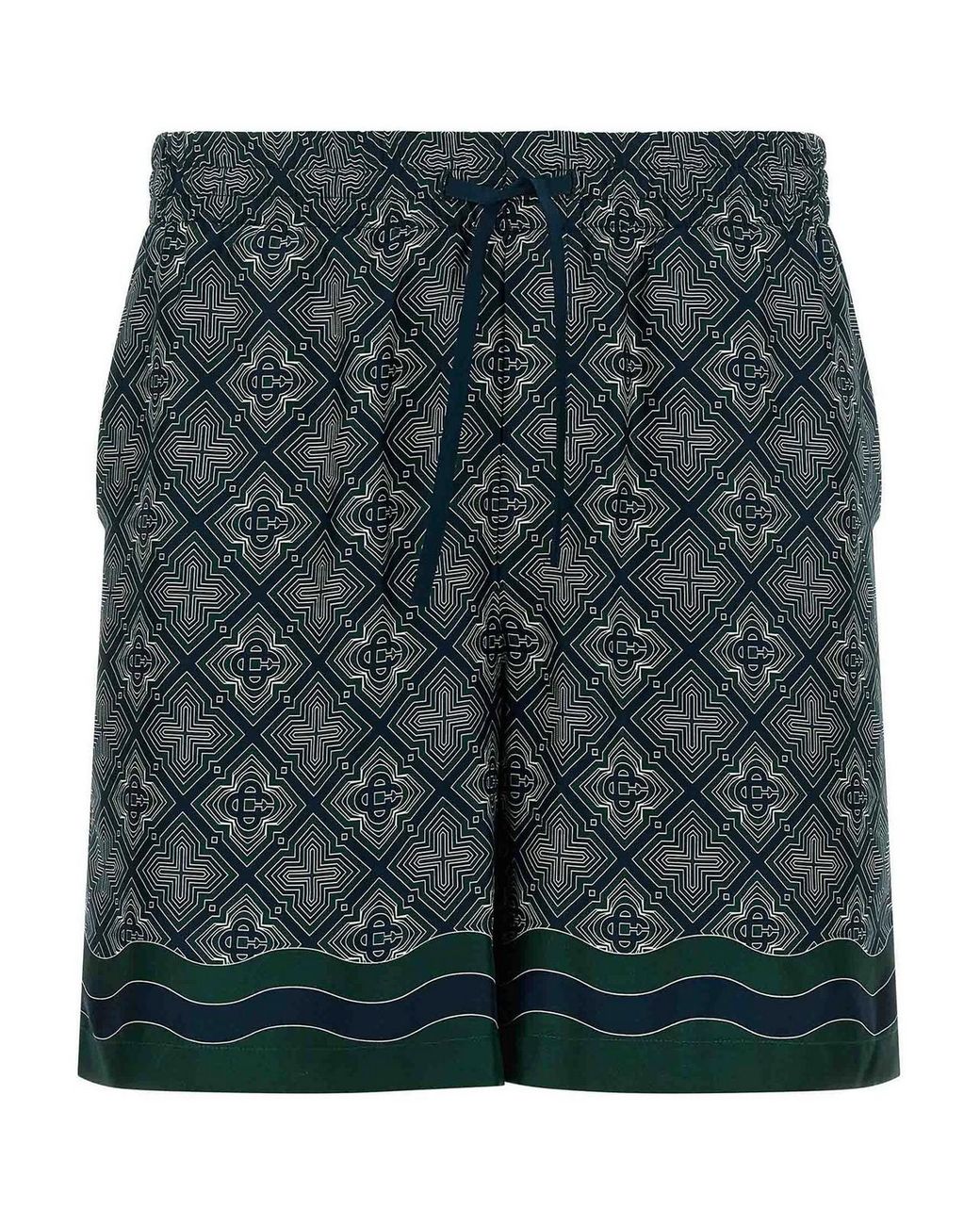 Casablanca Green 'Radiating Monogram' Shorts for men