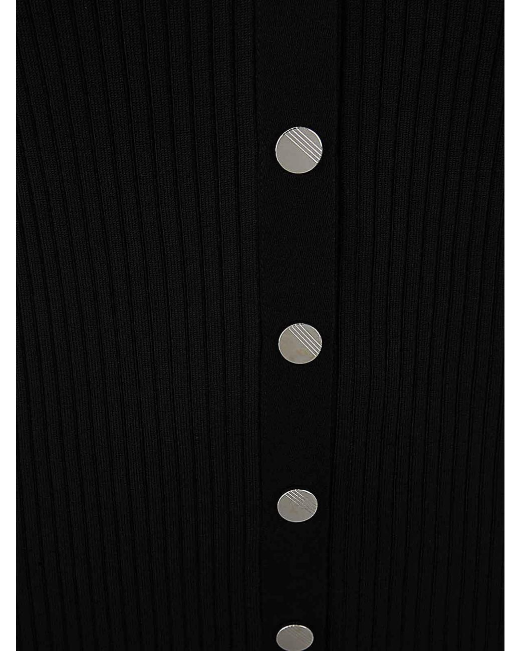 The Attico Black Long Ribbed Cardigan