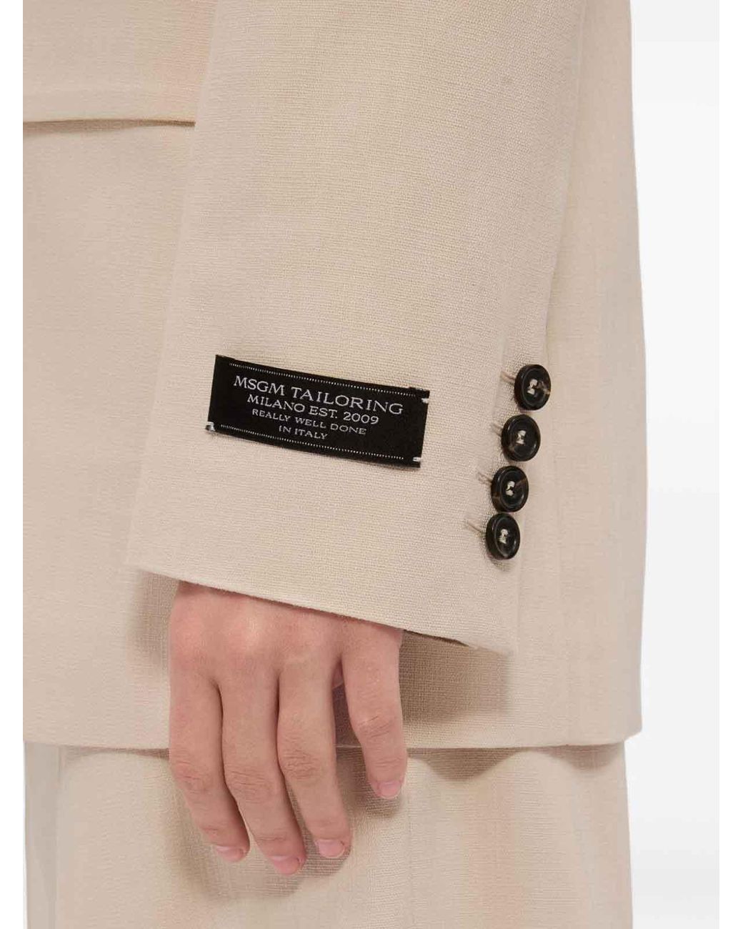 MSGM Natural Blazer Doppiopetto