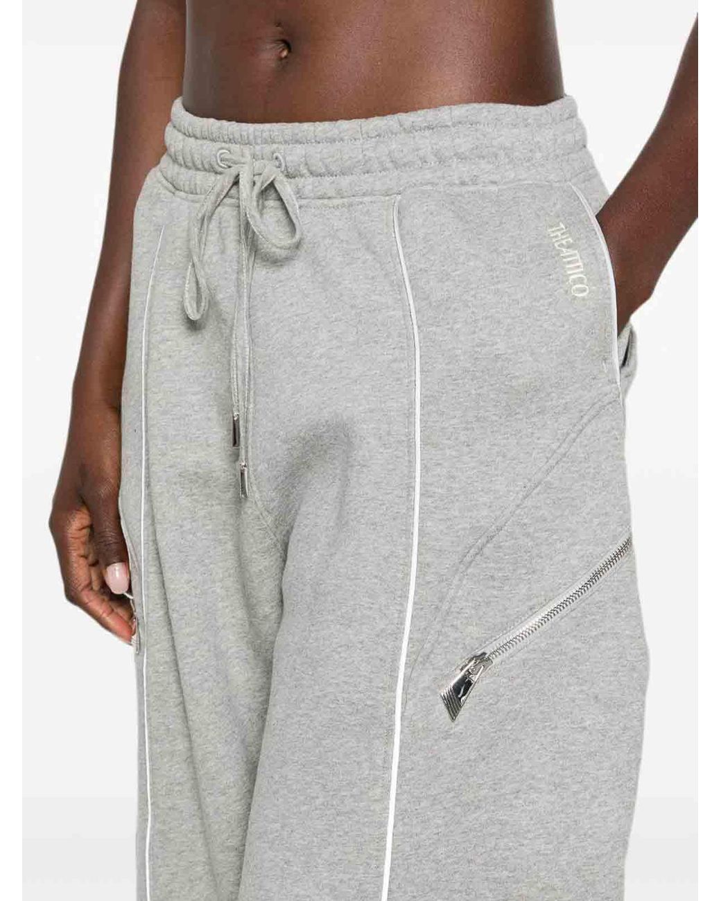 The Attico Gray Cotton Barrel Pants