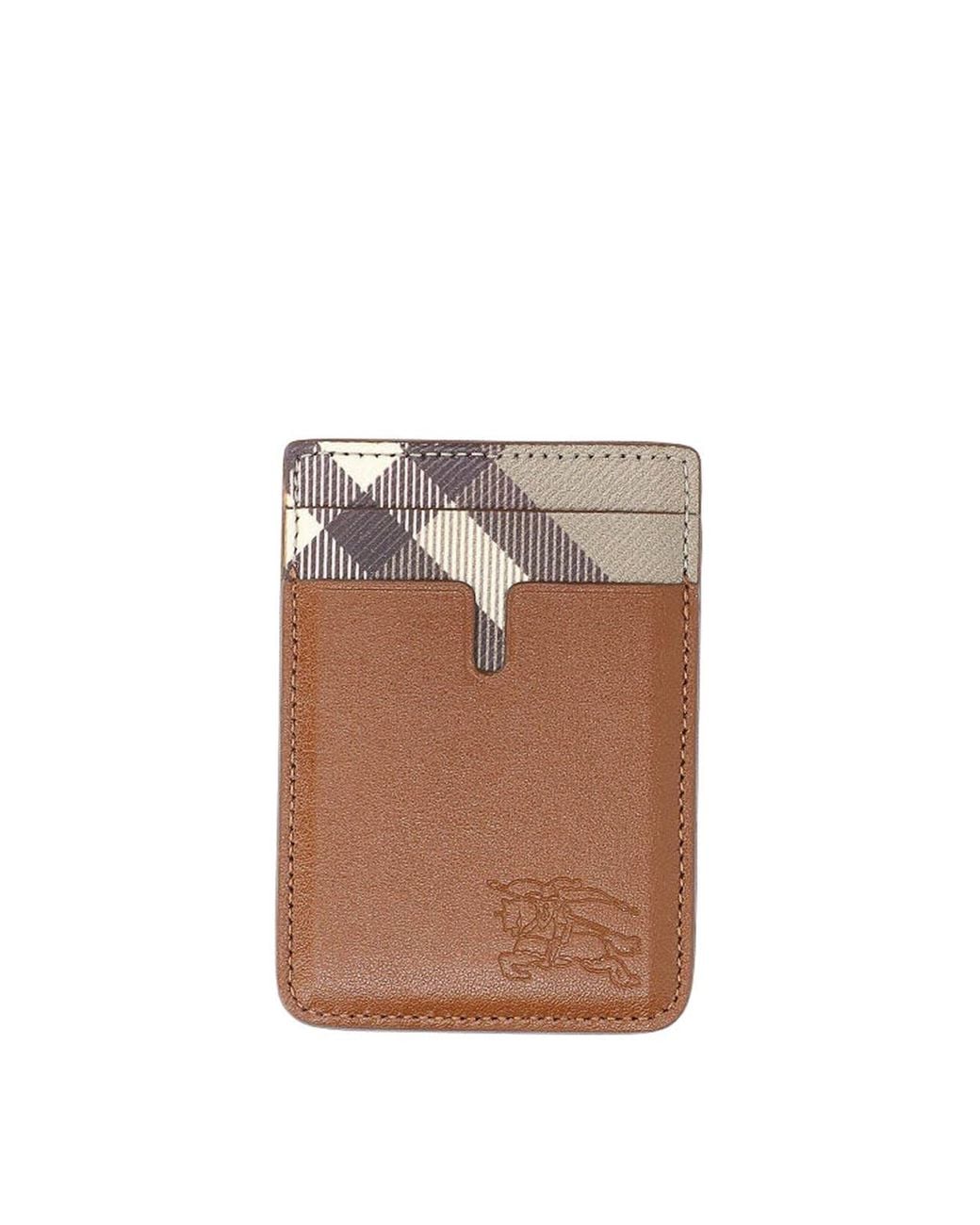 Burberry White Magnetic Card Holder for men