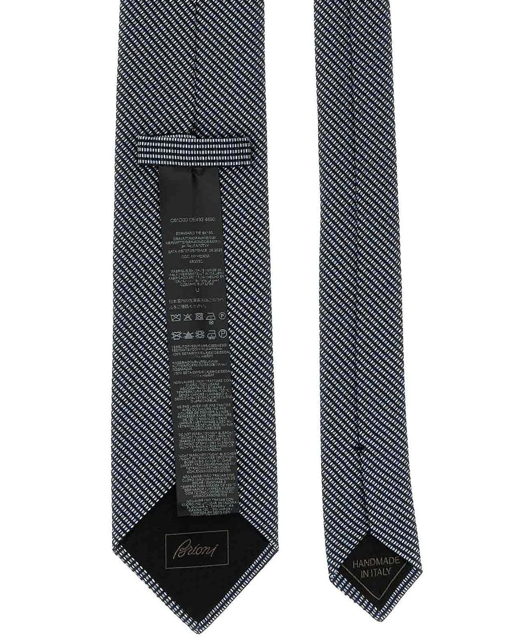 Brioni Black Jacquard Silk Tie for men
