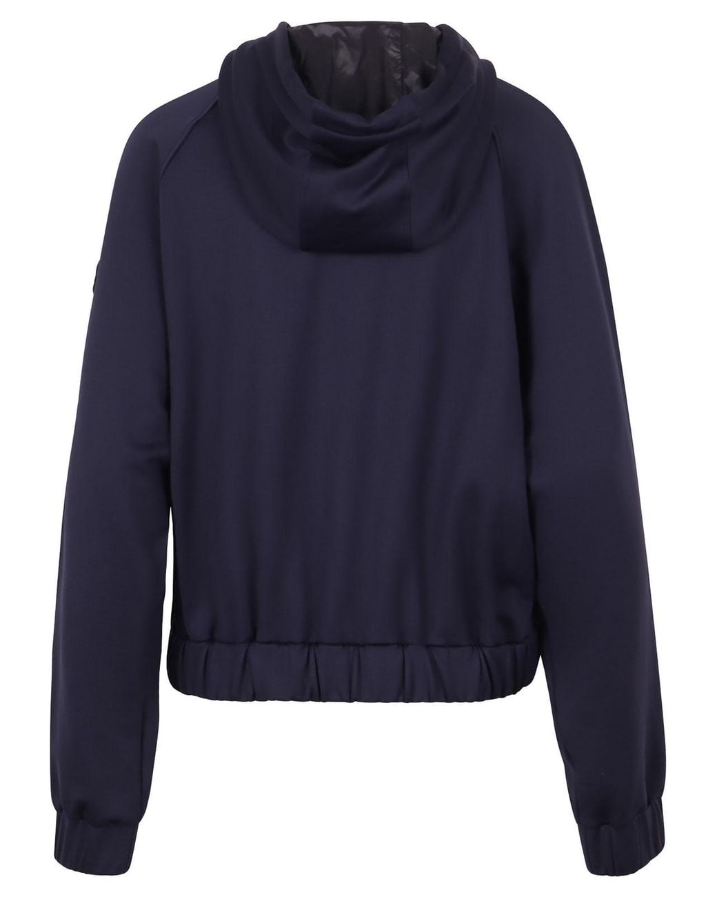 Moncler Blue Cardigan With Zip And Hood