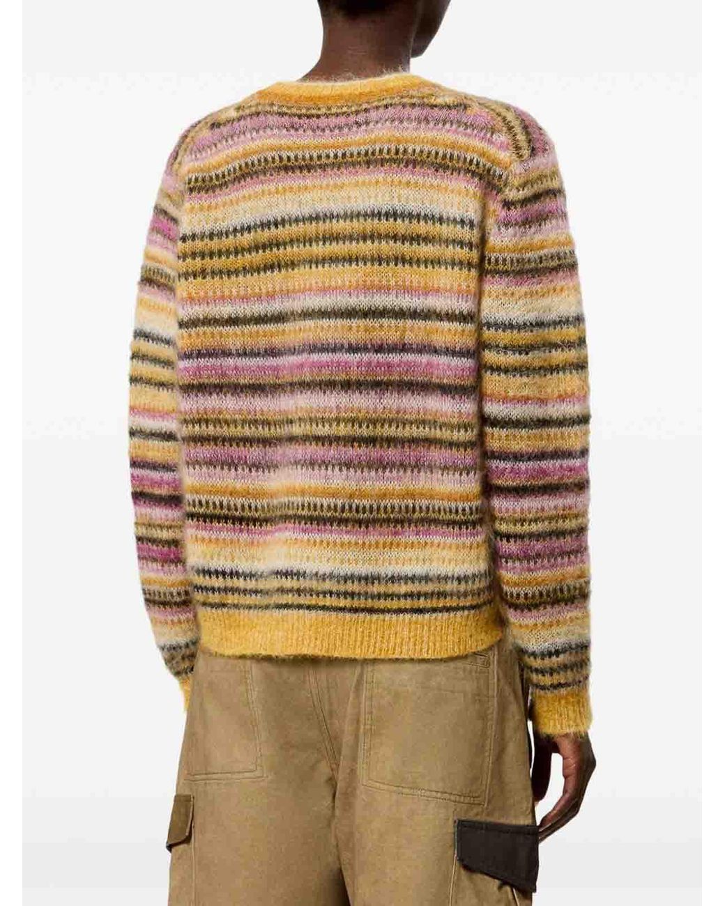 Isabel Marant Natural Morine Striped Mohair And Wool Sweater