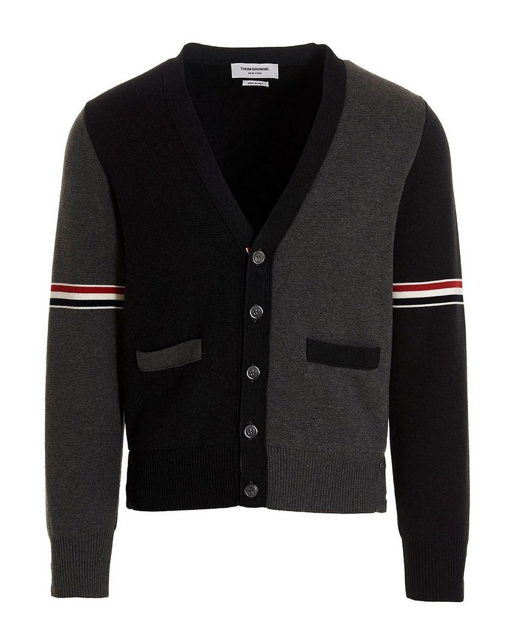Thom Browne Black Two-Color Cardigan for men