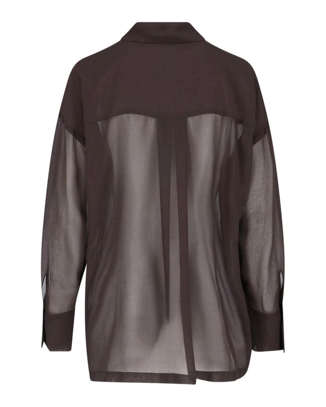 P.A.R.O.S.H. Gray Shirt With Ruffles