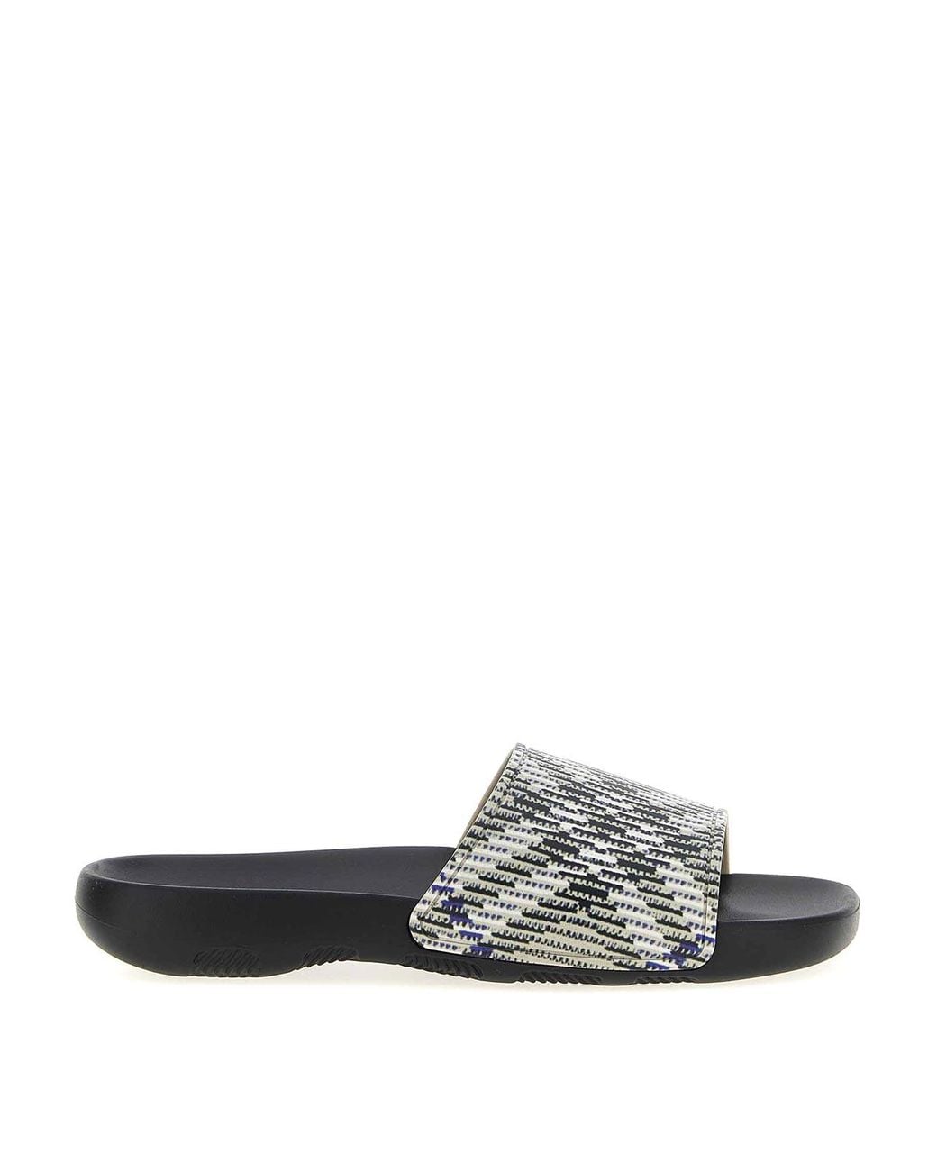 Burberry White Dive Check Sandals for men