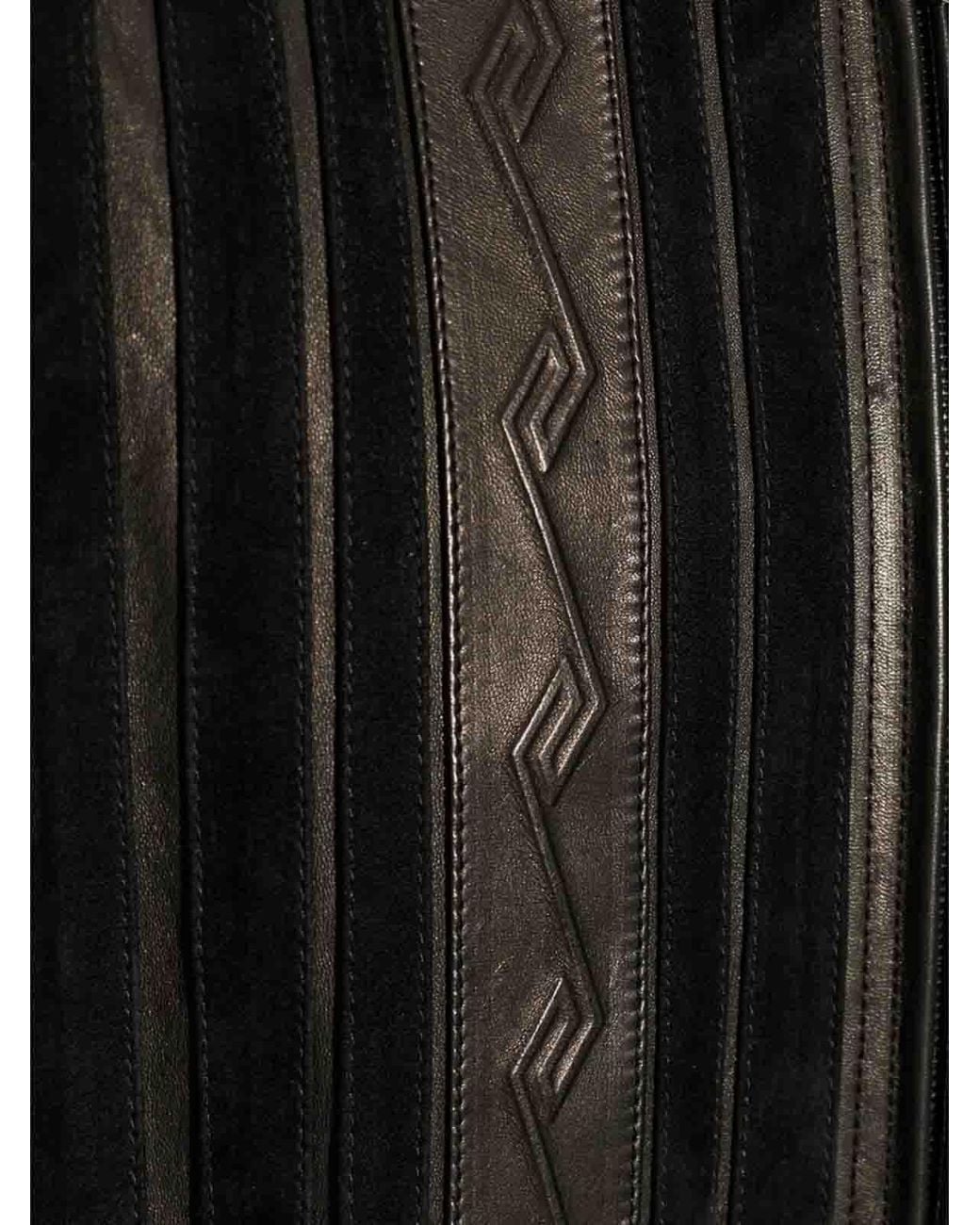 Versace Black Leather Outerwear for men