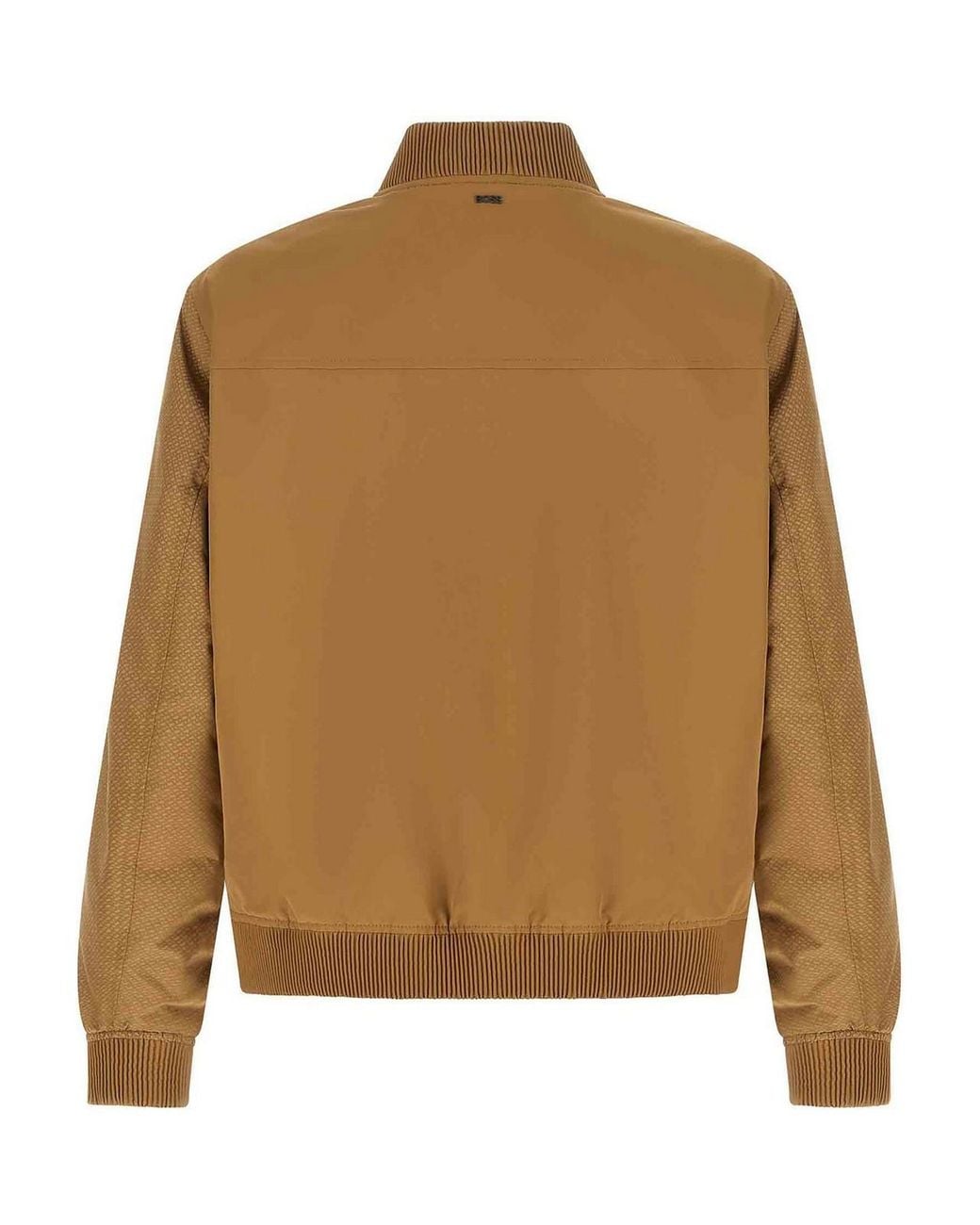 Boss Brown Monogram Sleeve Bomber Jacket for men
