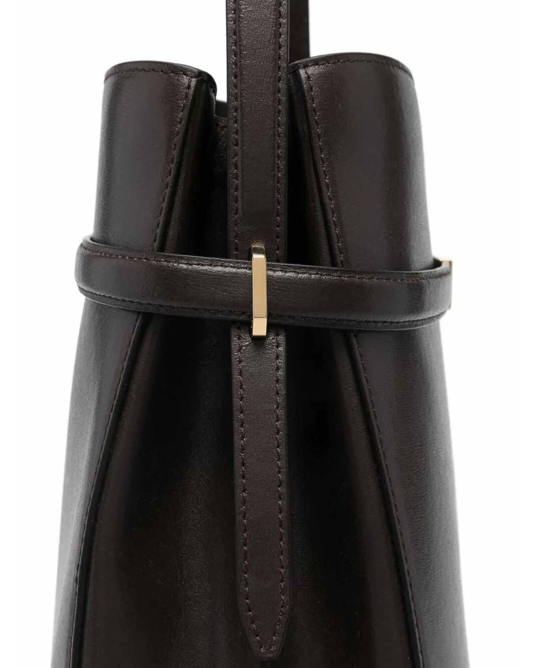 Totême  Black Belted Leather Bucket Bag