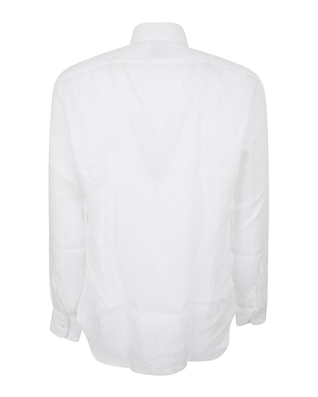 Barba Napoli White Neck Shirt for men