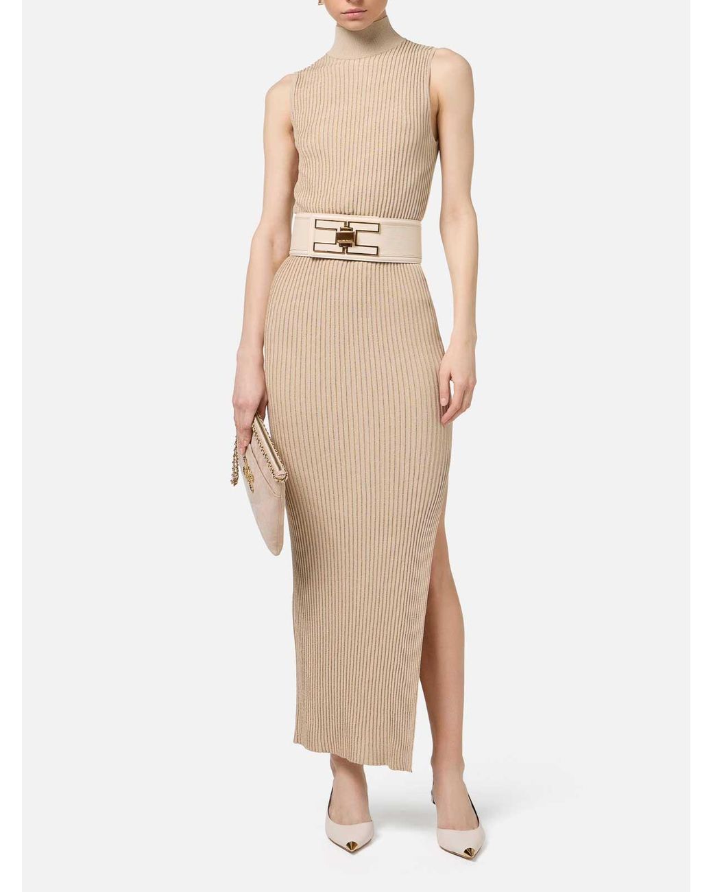 Elisabetta Franchi White Midi Dress