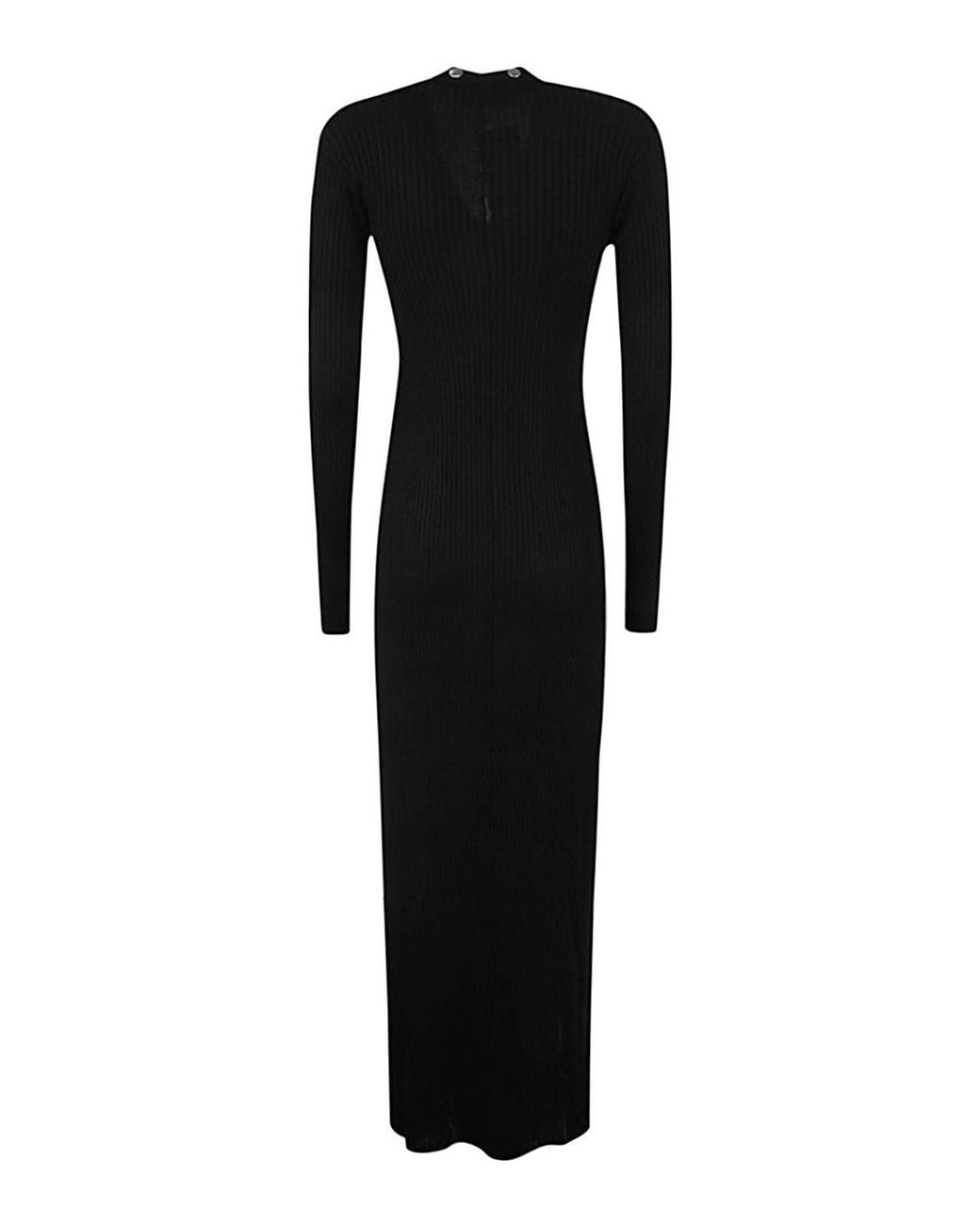 The Attico Black Long Ribbed Cardigan