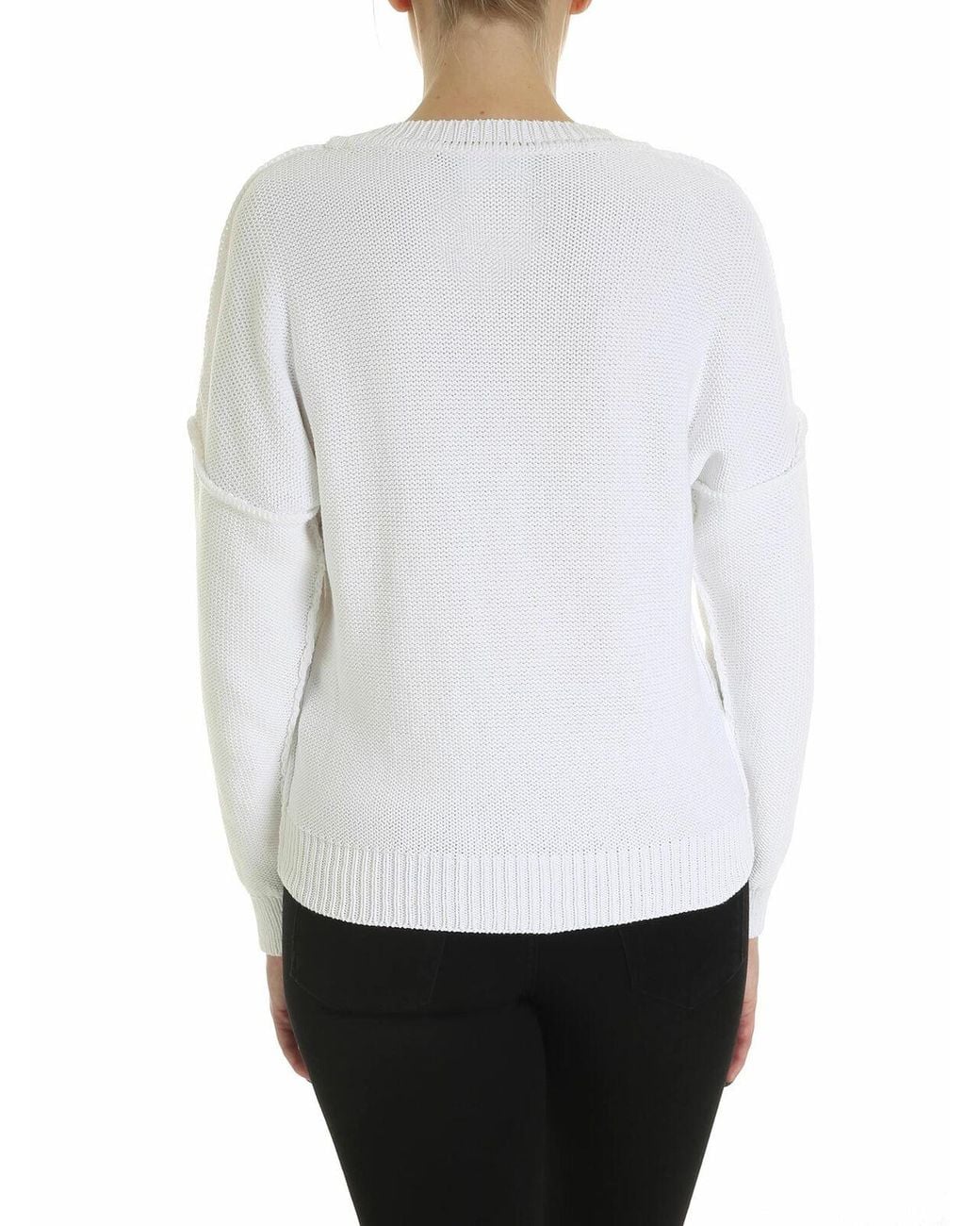 Pull Col Rond Moschino en coloris White