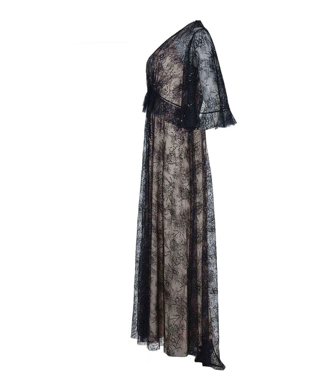 Alberta Ferretti Black Dress Made Of Lace