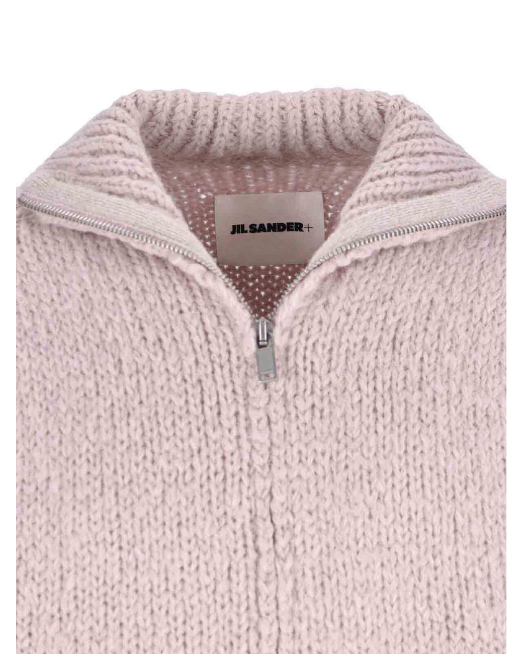 Jil Sander Pink Zip-Up Sweater for men