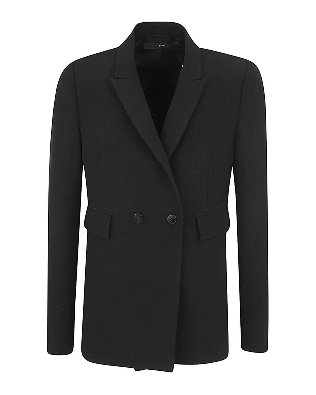 SAPIO Black Panama Long Jacket for men