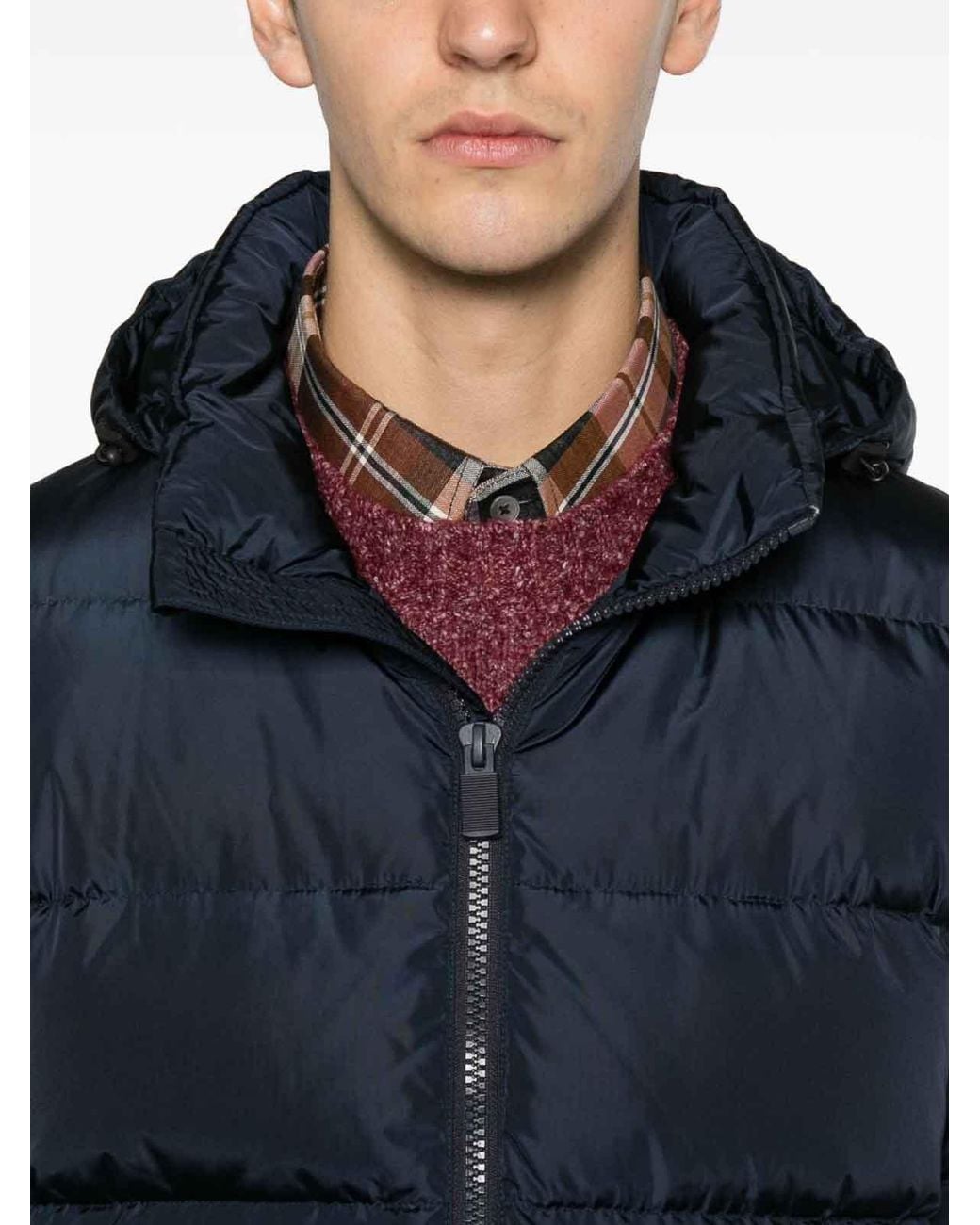 Aspesi Blue Padded Nylon Down Jacket for men