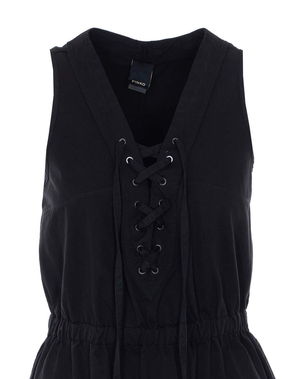 Pinko Black Casarsa Lace-Up Tiered Dress
