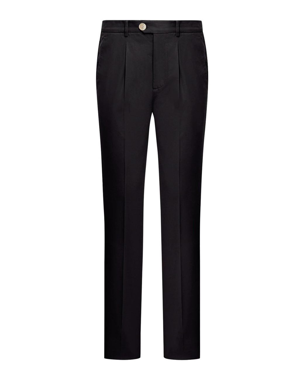 Brunello Cucinelli Black Cotton Blend Chino Pants for men